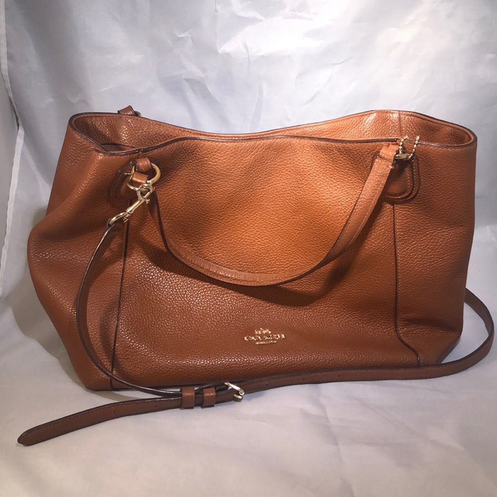 Coach pebble leather crossbody satchel purse